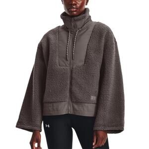 NWT Under Armour Cozy Sporty Legacy Sherpa Full Zip Gray Jacket Size Large